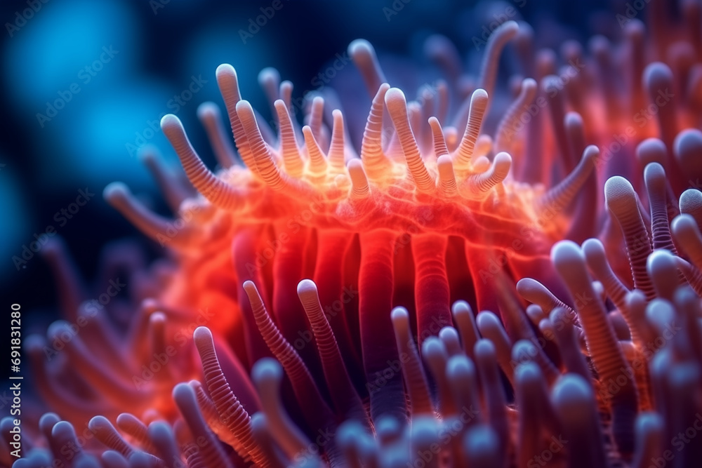 Macro shot showing the delicate polyps and their delicate structures Macro shot showing the delicate polyps and their delicate structures