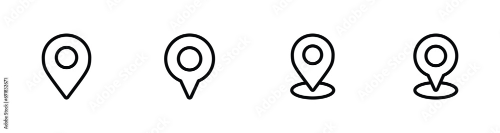 Map pin icon set, pin location icon vector illustration Map pin icon set, pin location icon vector illustration