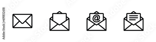 email icon set. envelope mail icon vector illustration