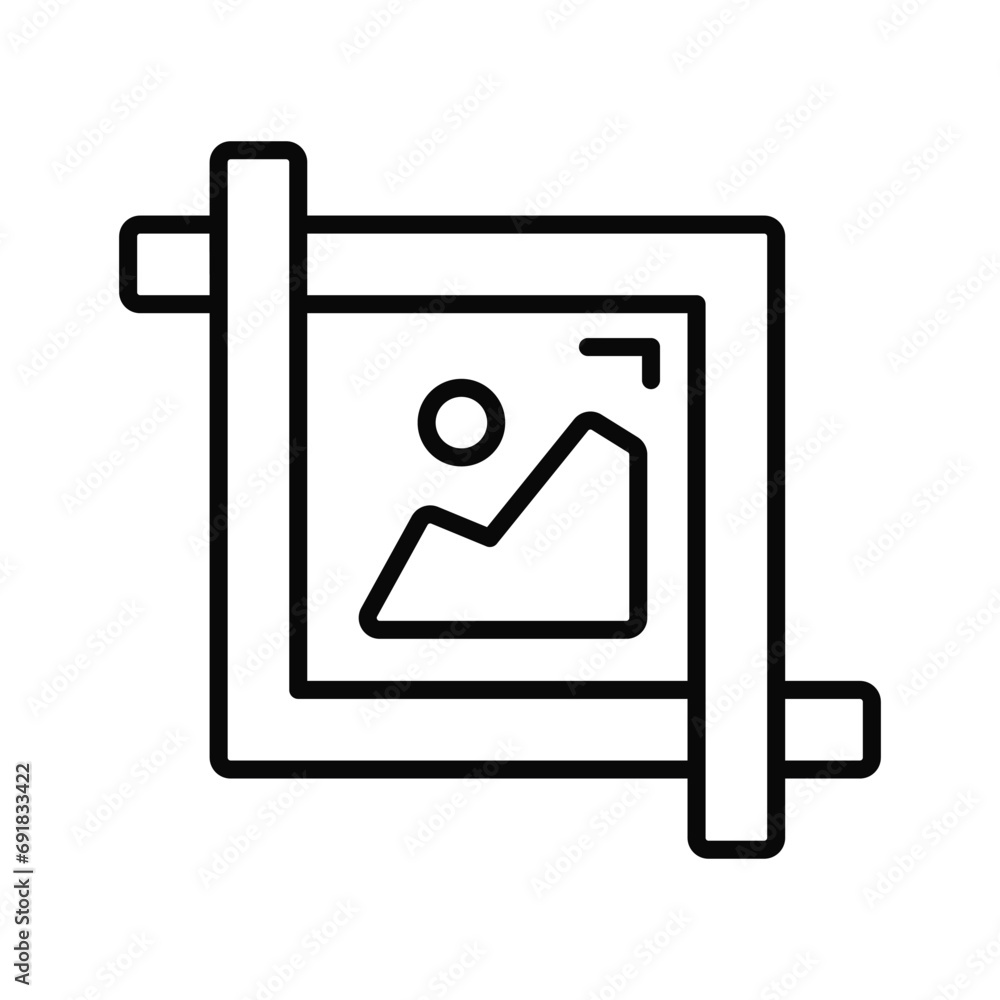 Image crop tool vector, editing tool, Perfect for web and app interfaces, presentations, infographics Image crop tool vector, editing tool, Perfect for web and app interfaces, presentations, infographics