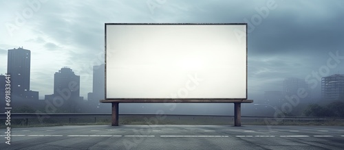 Urban backdrop for displaying advertising or branding on empty signboard.