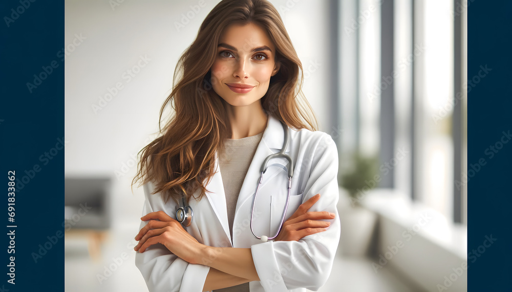 an arm-in-arm brown permed physician an arm-in-arm brown permed physician