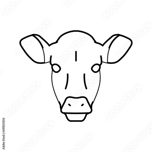 cow head farm line icon vector. cow head farm sign. isolated contour symbol black illustration