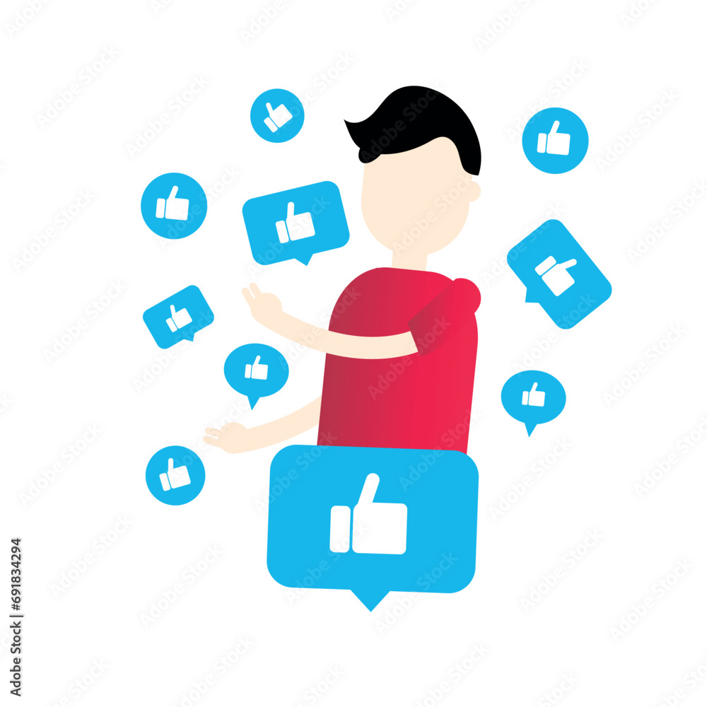 Social media and advertising illustration Social media and advertising illustration