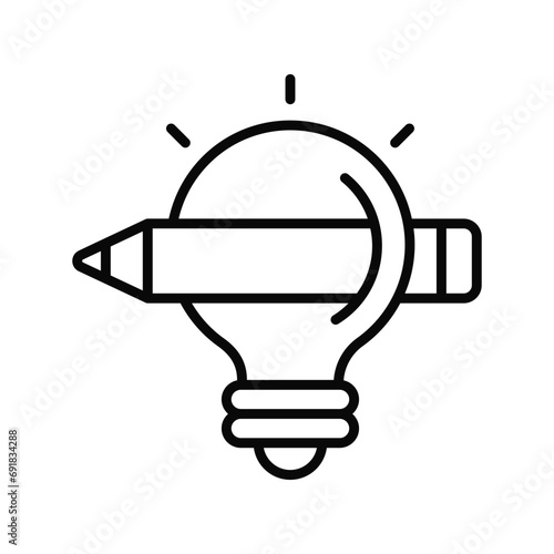 Beautifully designed creative idea vector, pencil with light bulb
