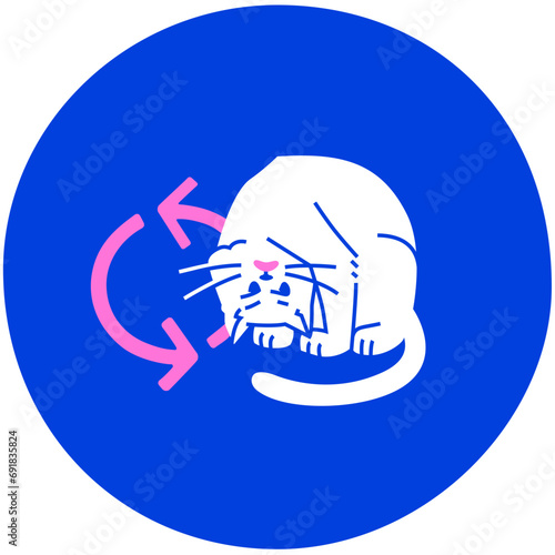 Disgruntled cat makes a workout, update arrows flat illustration