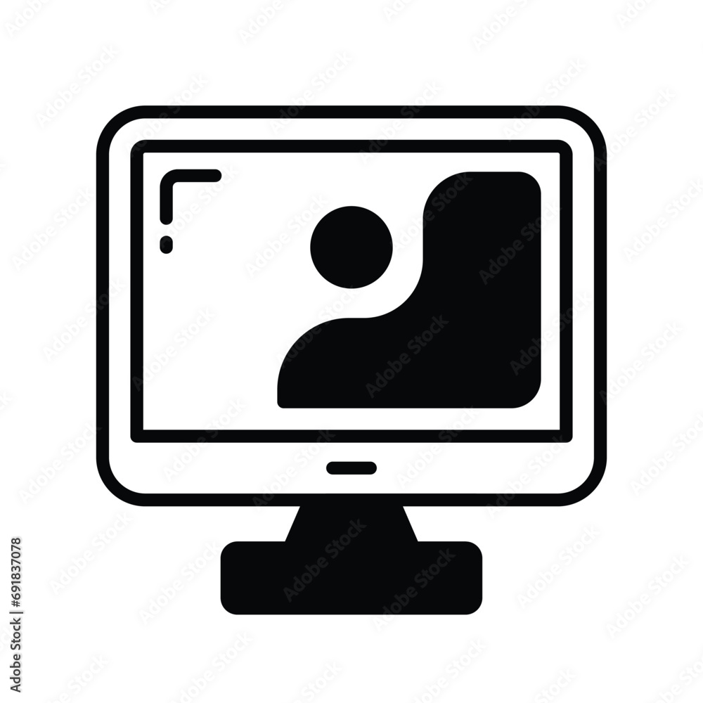 design inside monitor showing concept icon of digital art in flat style design inside monitor showing concept icon of digital art in flat style
