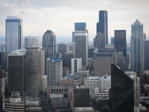 Seattle city skyline, Washington, USA, January 2008