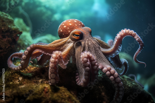 mysterious image showing an octopus in its natural environment © artefacti