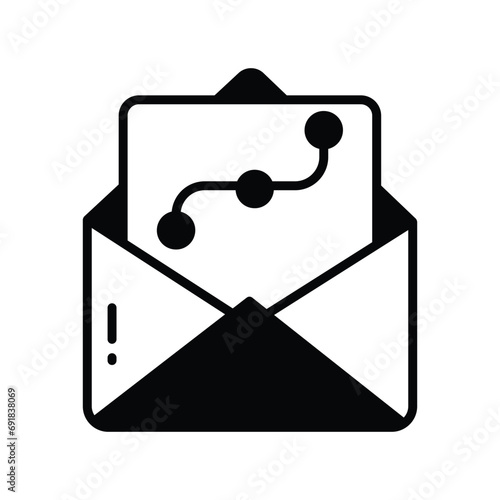 Design file inside letter envelope denoting concept vector of design mail