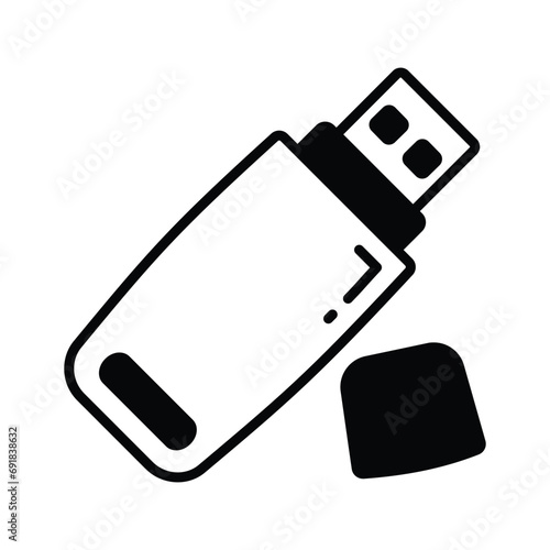Universal serial bus, modern flat icon of usb, external storage device