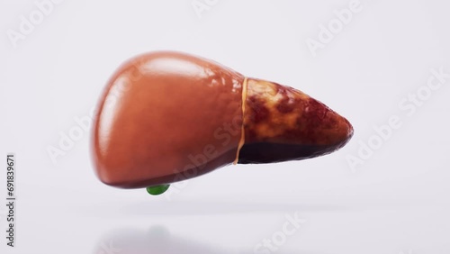 Liver organ with fatty liver state, 3d rendering. photo