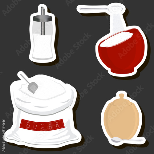 Illustration on theme tasty sweet sugar for restaurant menu