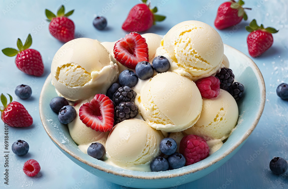vanilla cream with berries. vanilla cream with berries.