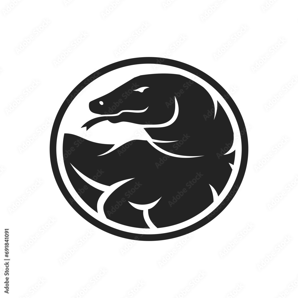 Obraz premium Komodo Logo template Isolated. Brand Identity. Icon Abstract Vector graphic