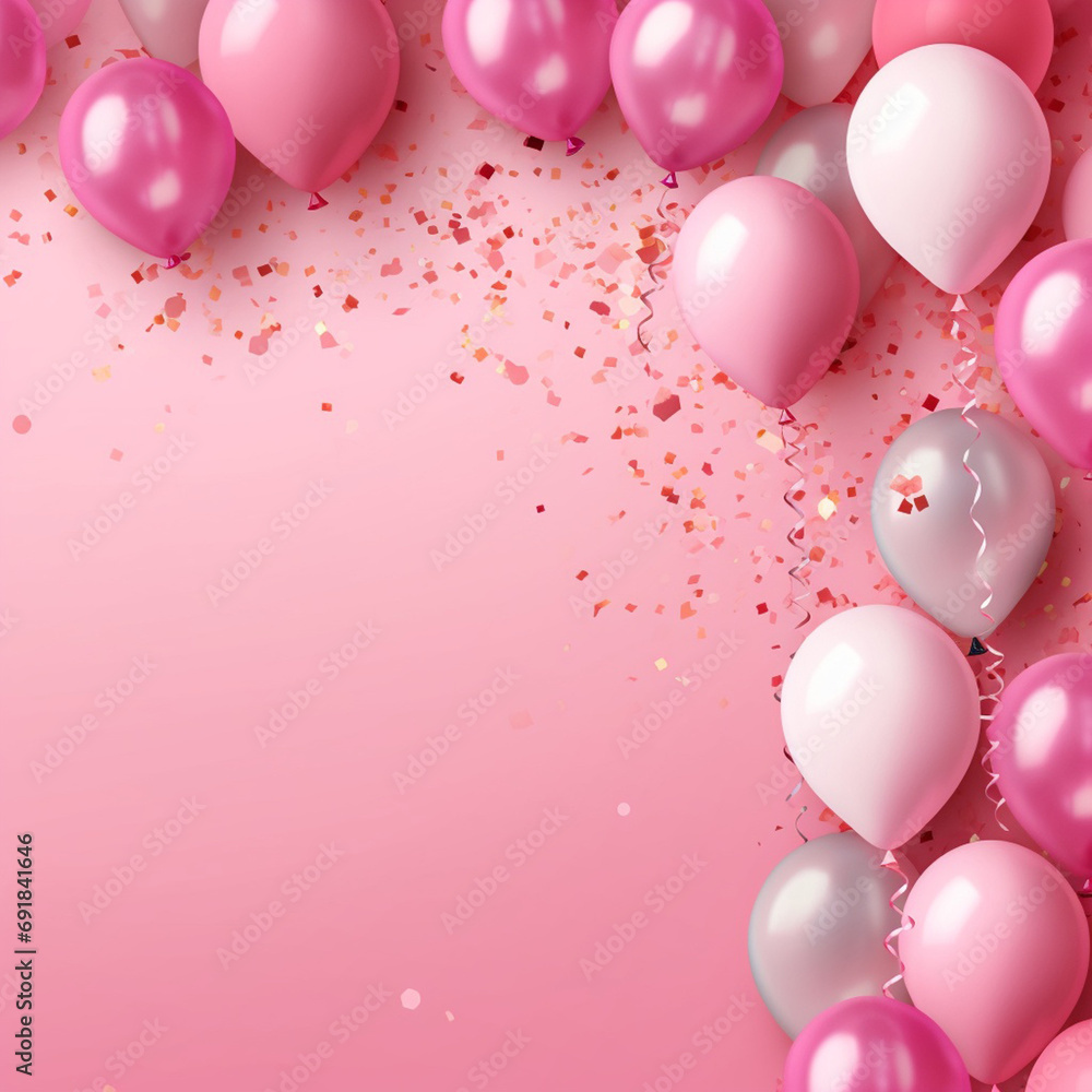 Abstract background with balloons and space for text. Perfect for greeting cards, web sites, social media and much more. Created using generative ai tools Abstract background with balloons and space for text. Perfect for greeting cards, web sites, social media and much more. Created using generative ai tools