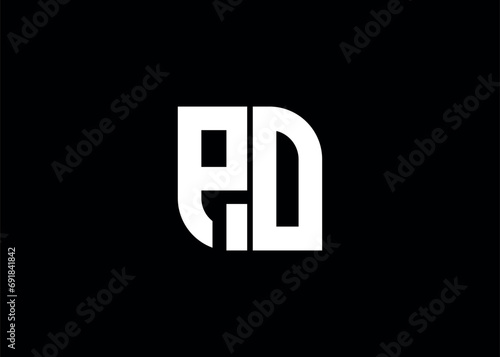 Monogram Letter PO Logo Design vector template