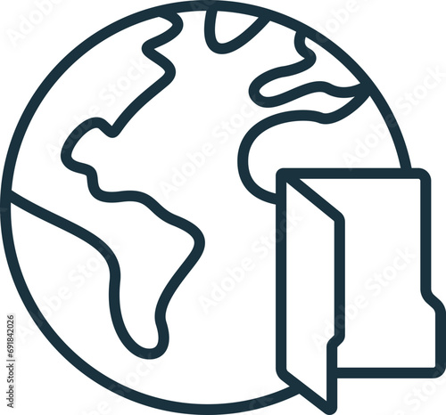 Global data icon. Monochrome simple sign from data analytics collection. Global data icon for logo, templates, web design and infographics.