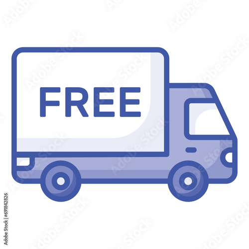 Delivery van, free shipping, delivery truck vector icon for apps and websites