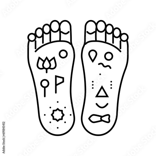 lotus feet divine feet line icon vector. lotus feet divine feet sign. isolated contour symbol black illustration