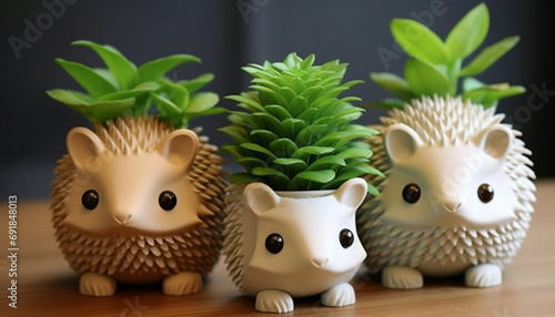 Create a series of 3D-printable plant pots in the shape of adorable pandas. These pots can be perfect for small plants like succulents or cacti © shahzaib