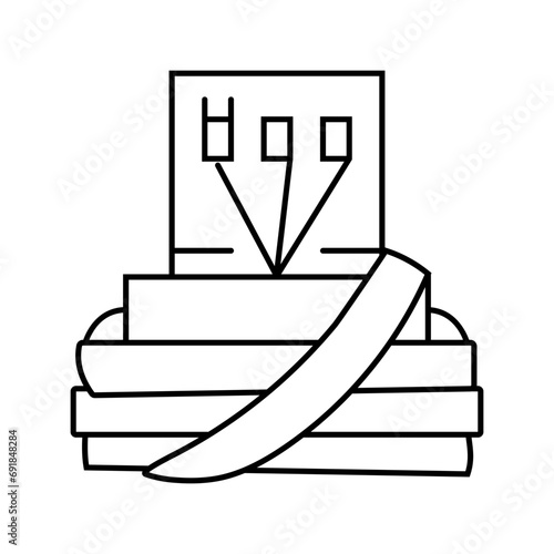 tefillin phylacteries line icon vector. tefillin phylacteries sign. isolated contour symbol black illustration