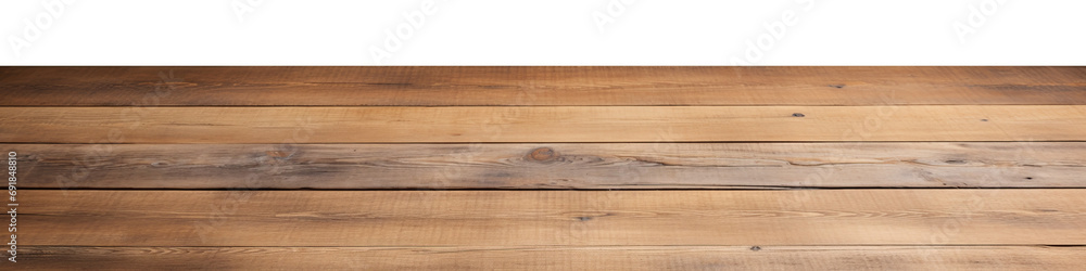 Brown empty wooden table, cut out - stock png.