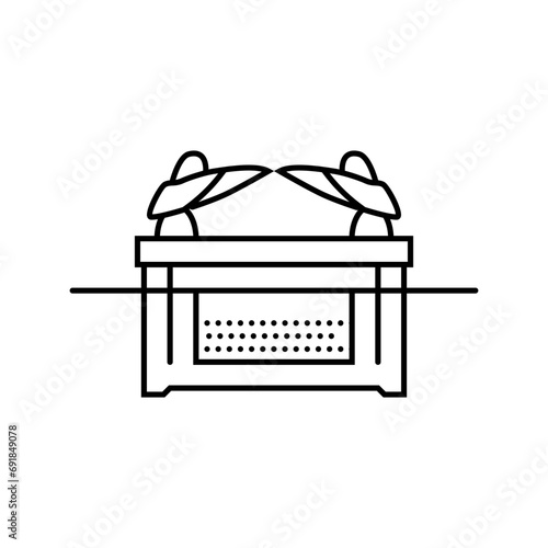 ark of the covenant line icon vector. ark of the covenant sign. isolated contour symbol black illustration