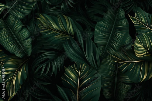 AI generated illustration of a vibrant green background with lush foliage