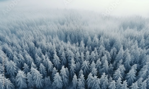 A Majestic Winter Wonderland With Snowy Trees and Nature's Beauty © uhdenis