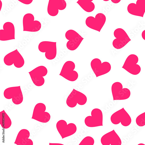 Valentines Day pink hearts seamless pattern