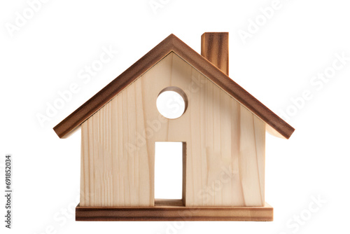 wooden house symbol Real house interest concept isolated on transparent background. PNG file.