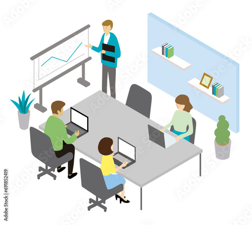 オフィスミーティング/人物イラスト