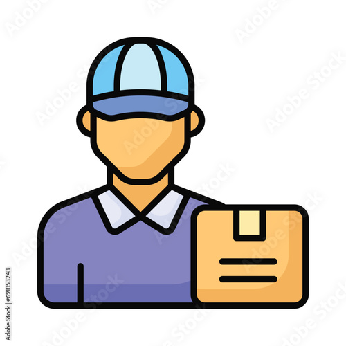 Courier boy professional worker and employee vector design, cargo services photo