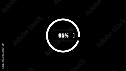 Abstract mobile charging icon illustration 4k 