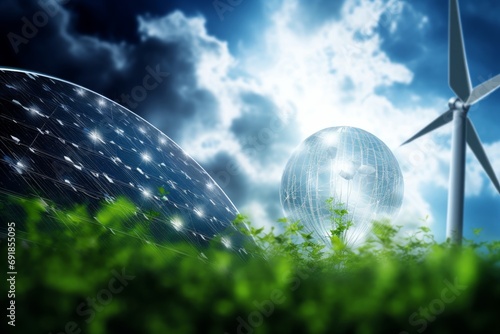 green energy background, Generative AI photo