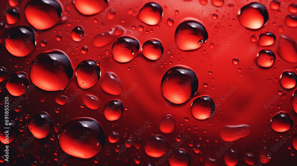 Red water drops background. Nature background. Red water drops background. Nature background.