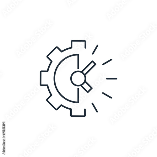 Time mechanism. Vector linear icon illustration isolated on white background.