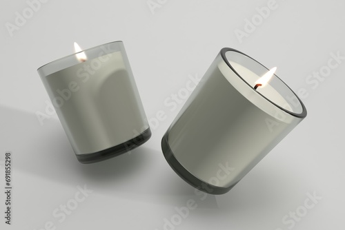 Jar Candle Label Mockup Large Spa Vicks Candles 3d Rendered photo