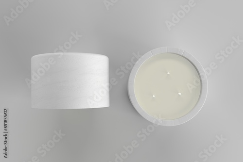 Jar Candle Label Mockup Large Spa Vicks Candles 3d Rendered photo