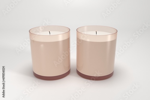 Jar Candle Label Mockup Large Spa Vicks Candles 3d Rendered photo