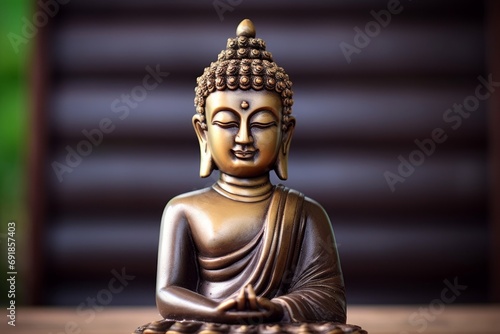 Gautam Buddha Statue in head  Generative AI