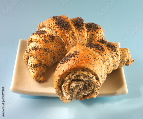 Blaumohncroissants, Backwerk, Frankreich, Bäckerei, Croissants,  photo