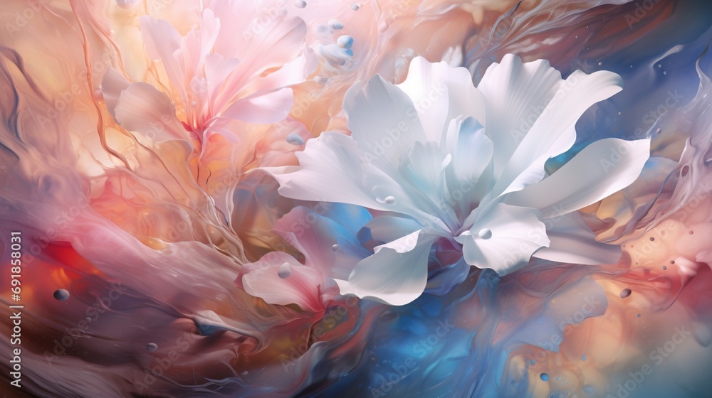 Dive into the realm of AI-generated creativity with a stunning ethereal painting background, a perfect canvas for art and design elements that enhance your creative projects, blogs - obrazy, fototapety, plakaty 