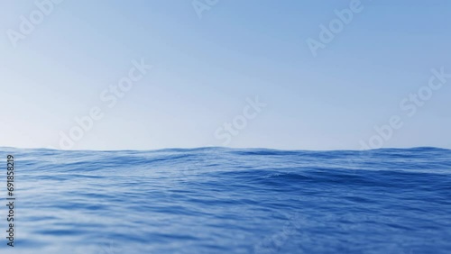 slow motion ocean waves surface, water background loop photo
