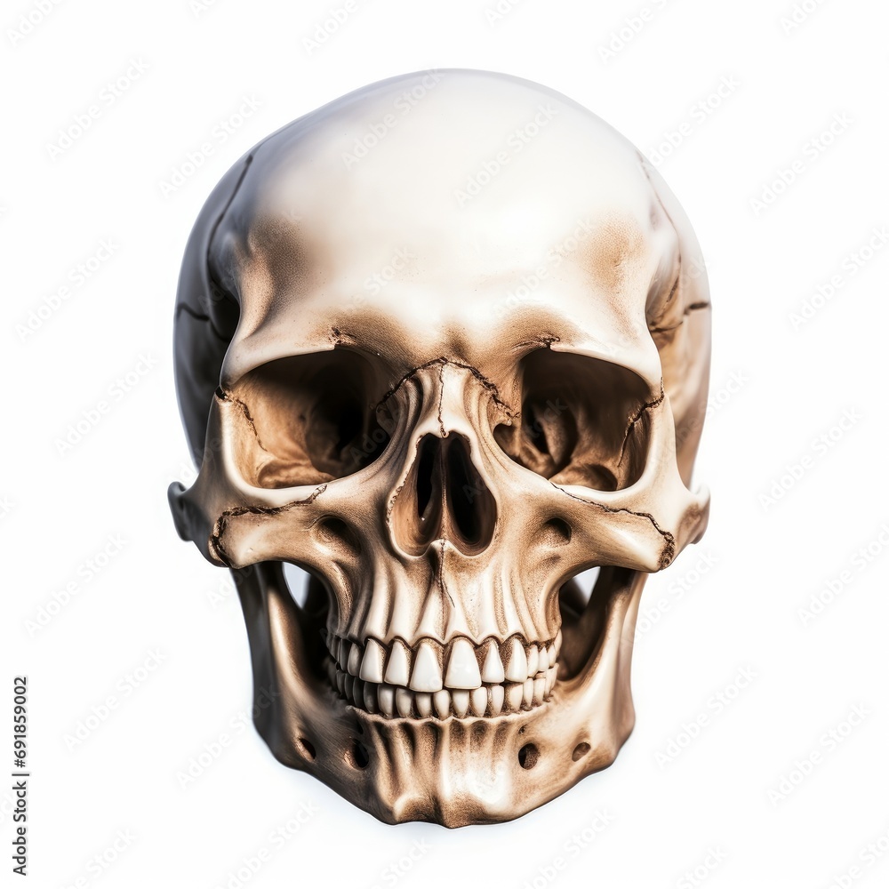skull isolated on a white background, Generative AI