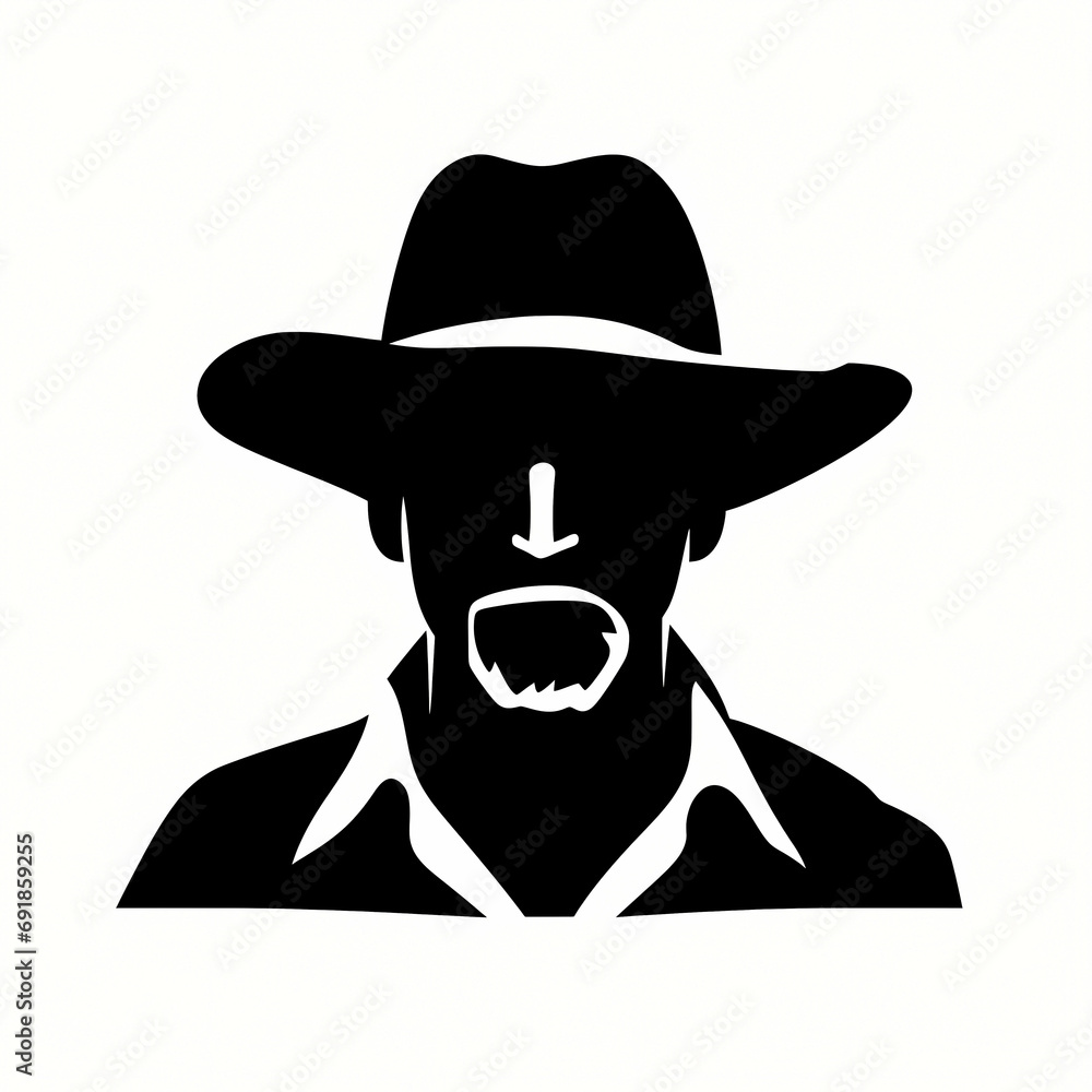 Farmer Icon Without Text Silhouette, a man with a hat. Farmer Icon Without Text Silhouette, a man with a hat.