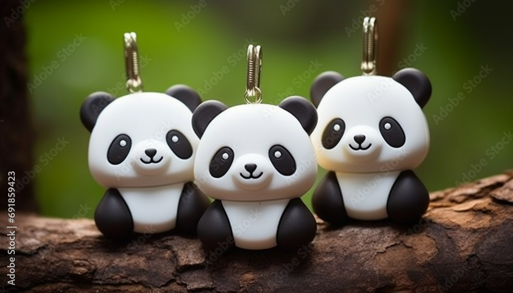 Create a set of 3D-printable panda keychains with different cute poses and expressions. These can be great accessories or gifts for panda enthusiasts
