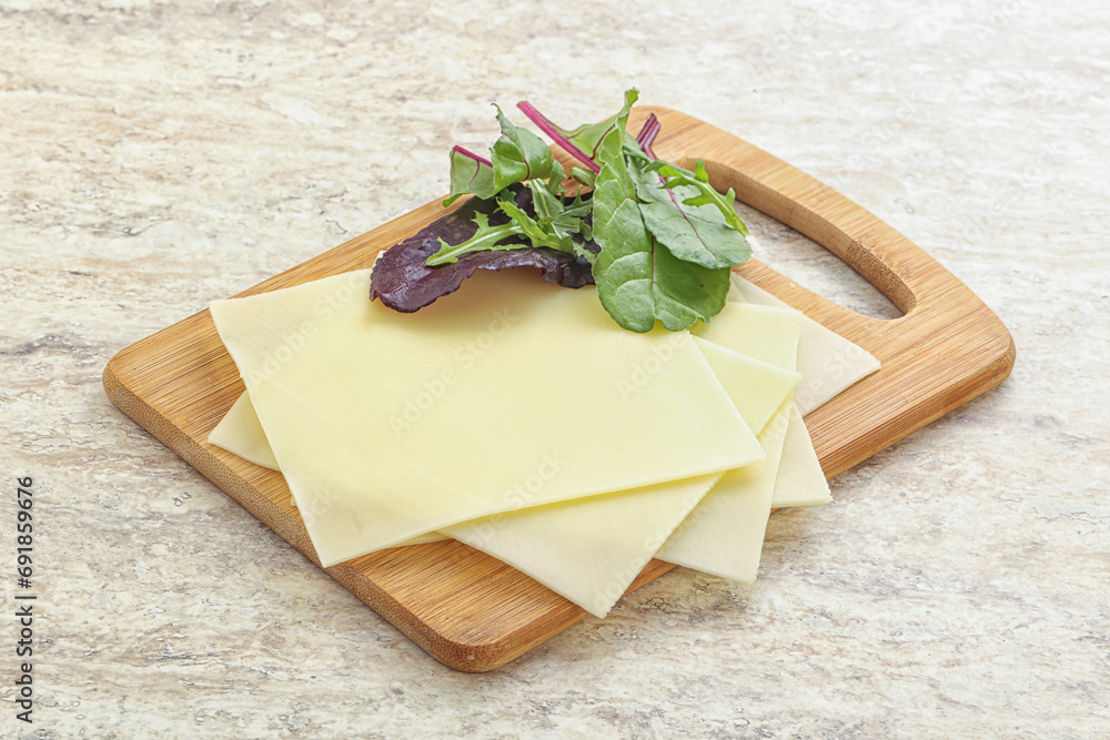 Sliced goat cheese for breakfast Sliced goat cheese for breakfast