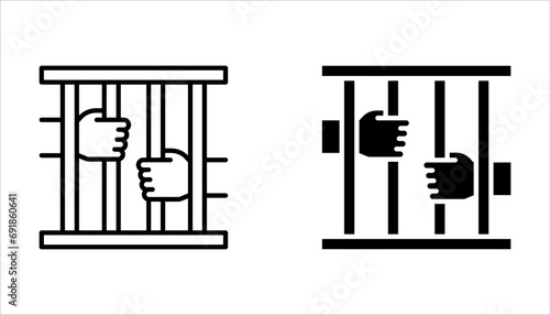 Prison icon. Trendy modern flat linear vector Prison icon on white background from thin line law and justice collection,